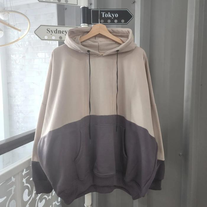 Gambar Jaket Batwing Jumbo 2tone Hoodie Oversize Wanita Sweater Hodie Wanita - Burgundy dari UNGSIRA STORE undefined Tokopedia