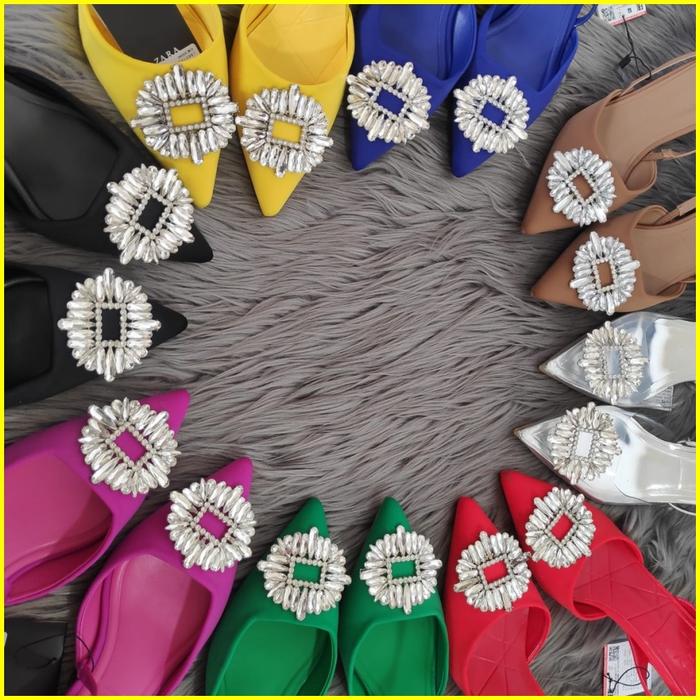 Jual SEPATU HEELS WANITA ZARA S3325 3CM blue, size 35 Kab