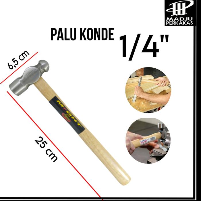 Gambar palu konde ball peen hammer martil palu konde palu ballpein - Konde 1/4 LB dari MADJU PERKAKAS undefined Tokopedia