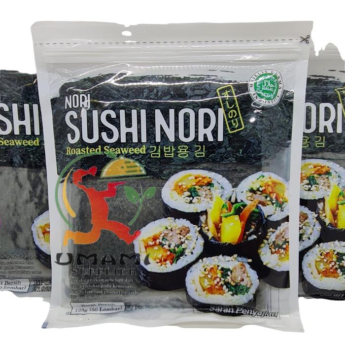 Gambar Java Sushi Nori 50 Lembar - Rumput Laut Kering 50 Lembar Halal - Nori 125gr dari Umami Supplier undefined Tokopedia