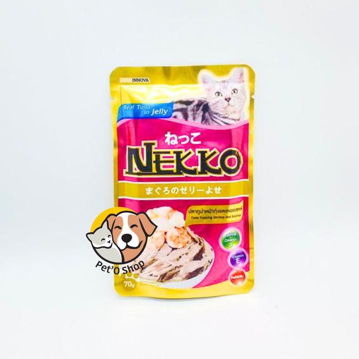 Gambar Nekko Wet Food Pouch 70gr All Varian - Makanan Kucing Basah - Shrimp &Scallop dari Pet'O Shop undefined Tokopedia