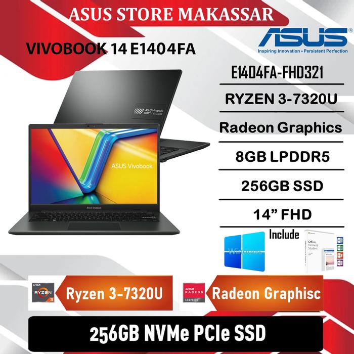 Gambar ASUS VIVOBOOK GO 14 E1404FA-FHD321 - RYZEN 3-7320U 8GB 256GB W11 OHS dari AsusStoreMakassar undefined Tokopedia