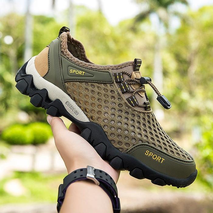 Gambar Sepatu Pria Cowok Kulit Import Sneakers Santai Jalan Casual Breathable - HN Army Cokelat, 43 dari Auriermax Official undefined Tokopedia
