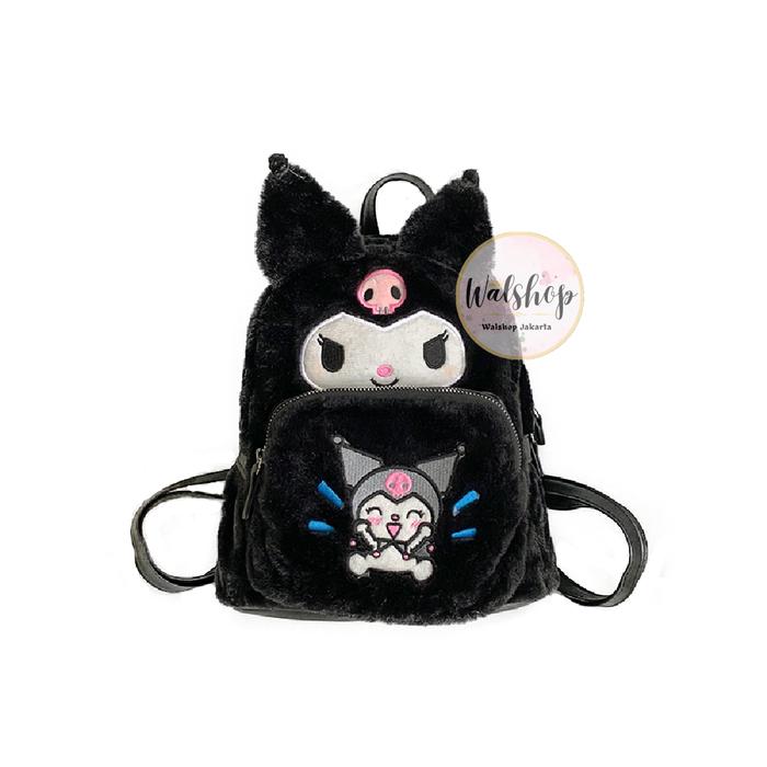 Gambar Tas Ransel Premium Bulu Sanrio Pita Melody Cinamonroll - TBS001 - Kuromi dari Walshop_NEW undefined Tokopedia
