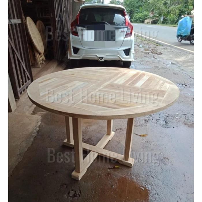 Gambar Meja Makan Garden 4 Kursi Lipat Jati Indoor Outdoor Tanpa Payung - Meja blm finish, Dengan lubang dari Best.Home.Living undefined Tokopedia