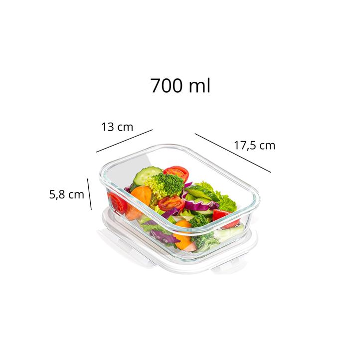 Gambar FANFAN PERSEGI - Tempat Makan/Kotak Bekal/Kotak Makan Kaca/Lunch Box - 700 ml dari benah official undefined Tokopedia