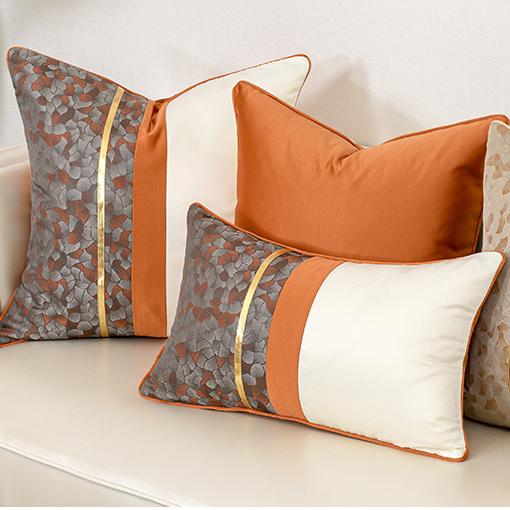 Jual Sarung Bantal Sofa Luxury Nordic Stripe Gold Round Throw