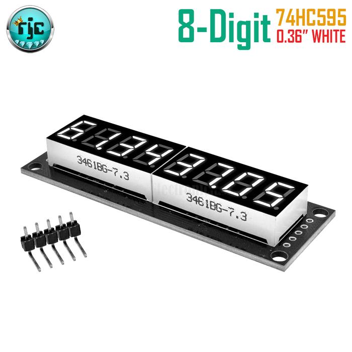 Gambar Module Seven Segment 8-Digit 0.36" TM1637 LED 7-Segment Display RGBYW - Putih dari Rajacell Bekasi undefined Tokopedia