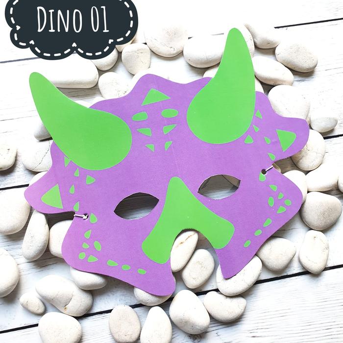 Gambar Dino Dinosaurs Dinosaurus Party Mask Topeng Pesta Mask Birthday - Big Dino Yellow dari Sizzles Sweet Corner undefined 5 Tokopedia
