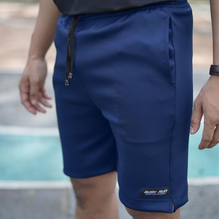 Gambar Celana Pendek Premium Bahan Super Soft Scuba Rush N Run Lembut Dingin di Kulit Elastis Sport Santai - Navy, XL dari BeliFungsi undefined Tokopedia