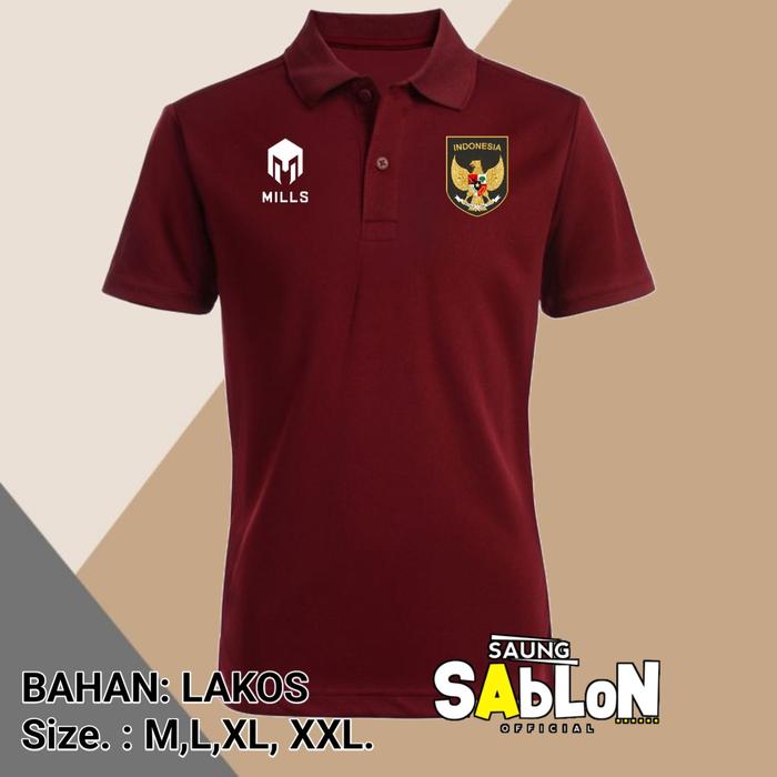 Gambar KAOS POLO SHRIT TIMNAS INDONESIA / KAOS KERAH SERAGAM TIMNAS - maroon, rendom dari faiziolshop undefined Tokopedia