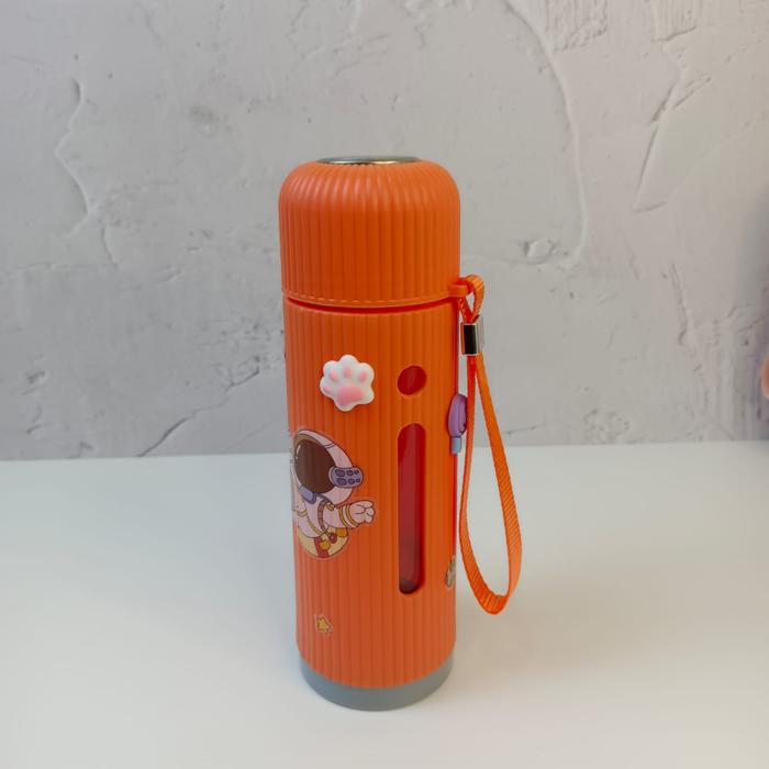 Gambar BOTOL MINUM KACA PORTABLE KAPASITAS 380 ML BOTOL KACA LAPIS PLASTIK - ORANGE STIKER dari WNG Official Store undefined Tokopedia