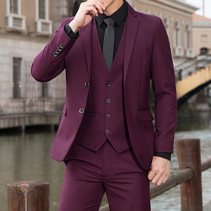 Gambar Best Seller 3 in 1 Setelan Jas Blazer Pria Tuxedo Bundling Jas Kantor - Maroon Tua, M dari Vilion apparel undefined Tokopedia