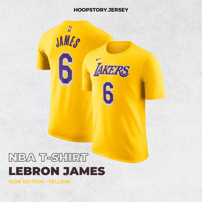Gambar (KAOS BASKET/T-SHIRT BASKET) LEBRON JAMES #6 ICON EDITION KUNING - M dari Hoops Story Indonesia undefined Tokopedia
