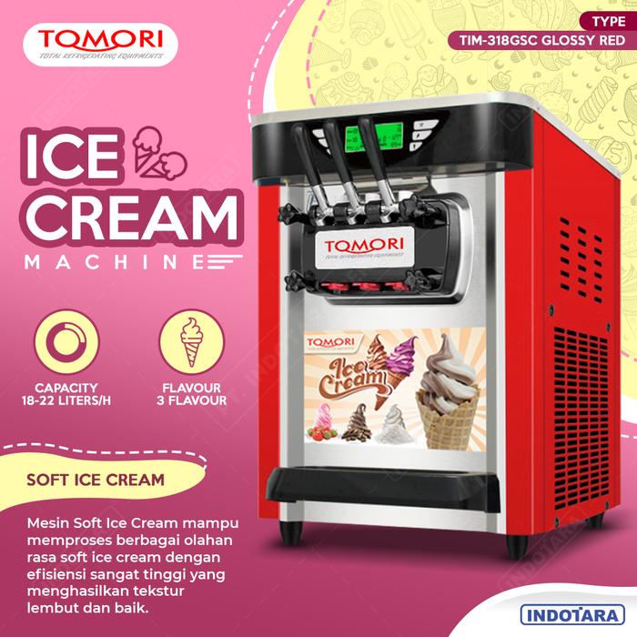 Gambar Mesin Pembuat Es Krim Soft / Soft Ice Cream Machine Tomori TIM-318GSC - Glossy Red dari PT. Indotara Persada undefined Tokopedia