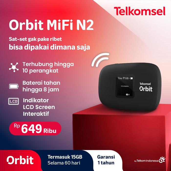 Gambar MIFI ROUTER TELKOMSEL MOBILE WIFI HOTSPOT PORTABLE MODEM SPEED 4G LTE - MIFI ORBIT N2 dari Gado Gado IT undefined Tokopedia