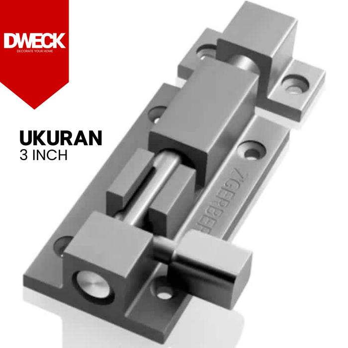 Gambar Grendel Pintu Jendel GERBER CX 200 Original Stainless Steel Full - 3 INCH dari Dweck Store undefined 5 Tokopedia