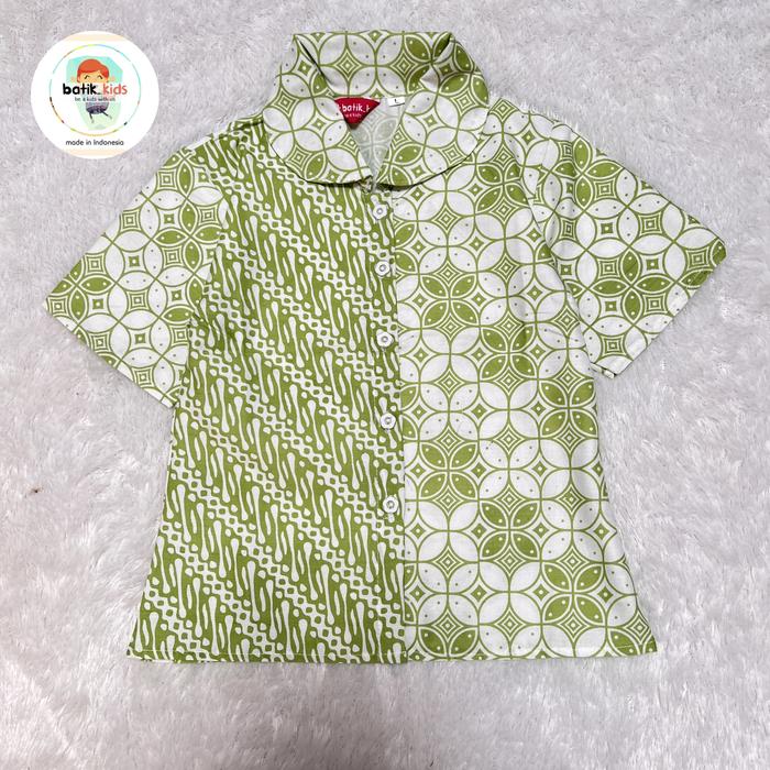 Gambar Kemeja Batik Anak Perempuan Cantik Lucu Atasan Batik Anak Cewek - Hijau, L dari BATIK_KIDS undefined Tokopedia