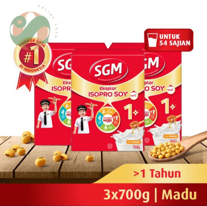 Gambar Paket 3 - SGM EKSPLOR ISOPRO SOY 1+ - Madu - 3 x 700 gram dari Online Susu undefined Tokopedia