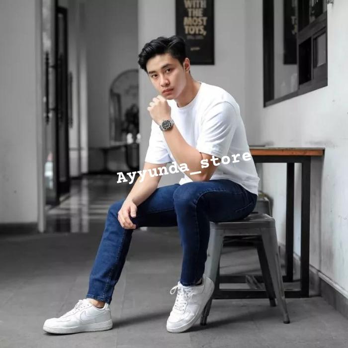 Gambar Celana Jeans Pria panjang Skinny Slim Fit Pensil Melar - navy, 27/28 dari ayyunda store undefined Tokopedia