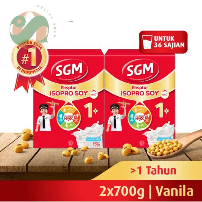 Gambar Paket 2 - SGM EKSPLOR ISOPRO SOY 1+ - Vanilla - 2 x 700 gram dari Online Susu undefined Tokopedia