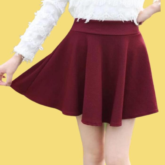Gambar Rok Pendek Wanita Mini Skirt Casual Olahraga Gym Renang Tennis Senam - Maroon, XL dari GUDANG JAKET TAS undefined Tokopedia