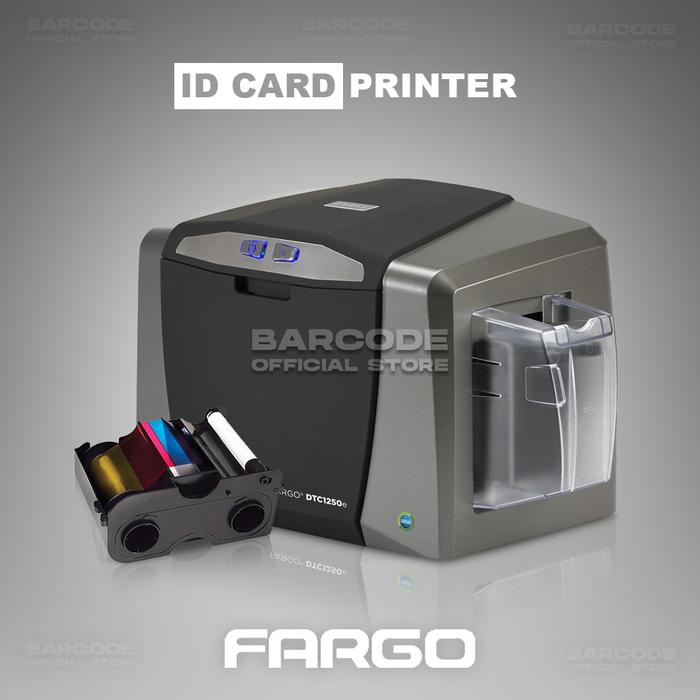 Gambar Paket Printer Cetak Kartu ID Card Fargo DTC1250E + Ribbon Warna 045500 dari Barcode Store Solutions undefined Tokopedia