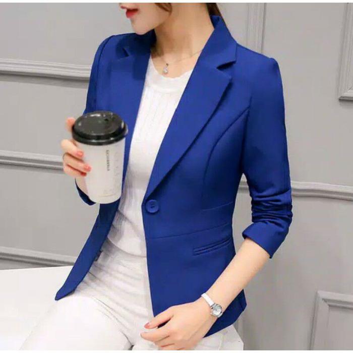 Gambar Jas Kantor Wanita / Baju Jas Kantor Wanita - Biru BCA, XL dari ranst_official undefined Tokopedia
