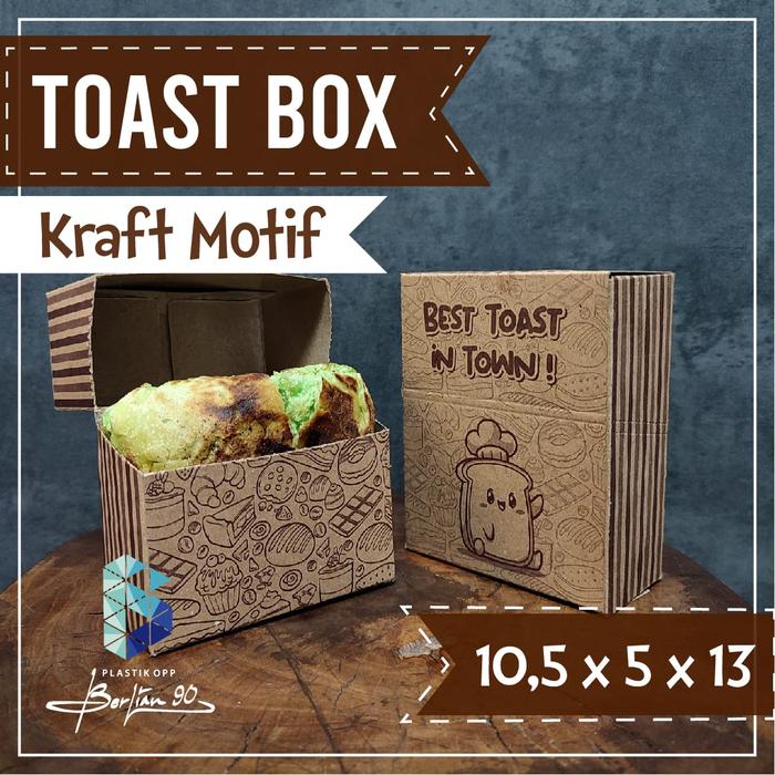 Gambar Toast Box Bread Take Away/Kotak Roti Bakar/Toast Holder/Dus Roti/Kraft - Motif dari kotakkemasanbandung undefined Tokopedia
