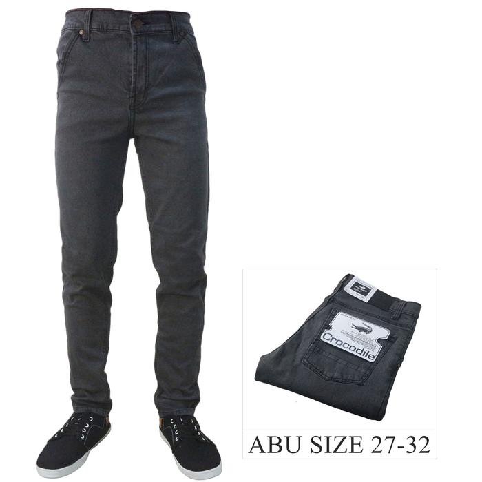 Gambar celana jeans pria slim fit stretch / model pensil bahan melar premium - Abu-abu, 31 dari MataWayang undefined Tokopedia