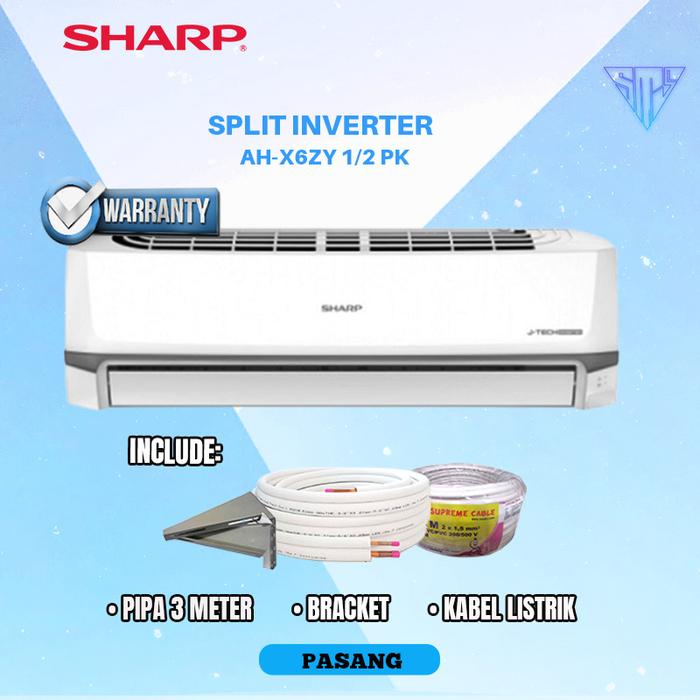 Gambar Ac Sharp Split 1/2 PK Inverter X06ZY - Paket Pasang dari PT SMS Electronic undefined Tokopedia