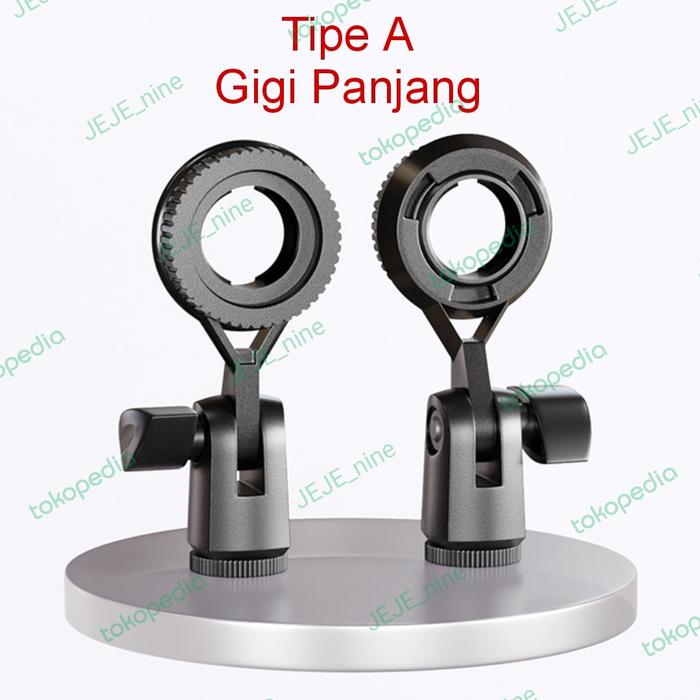 Gambar Holder mic condenser -mini portable socket mic gigi panjang pendek - A :Gigi Panjang dari JEJEnine undefined Tokopedia