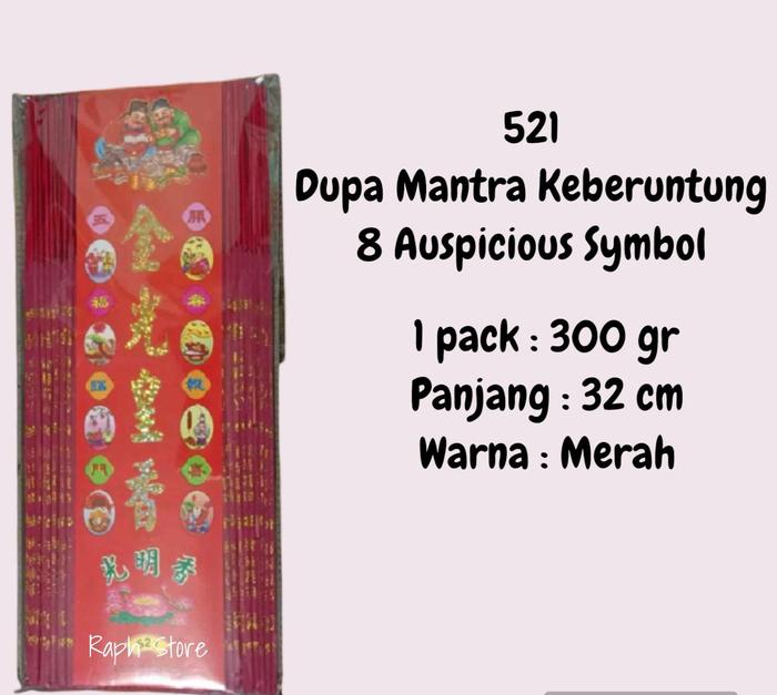 Gambar Dupa Mantra Keberuntung 8 Auspicious Symbol isi 300 gram - Merah dari Raph Store 28 undefined Tokopedia