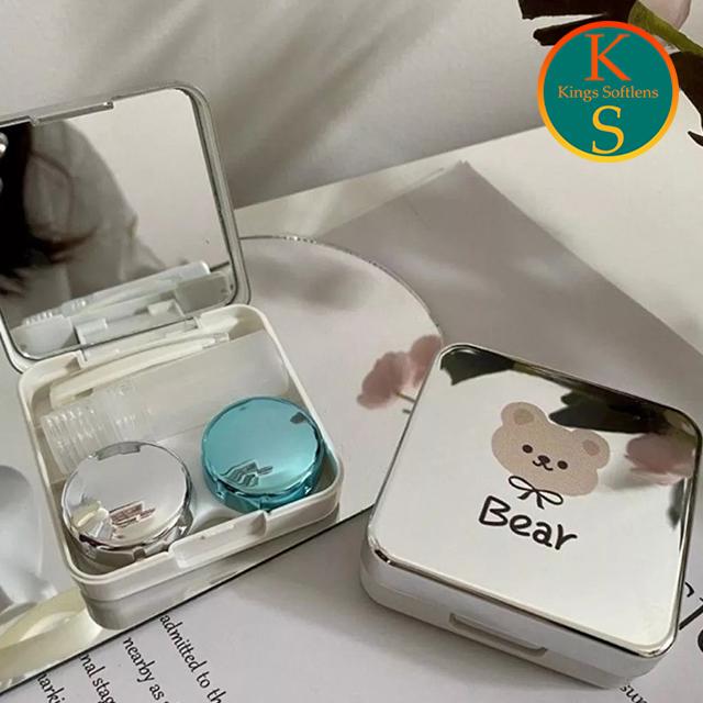 Gambar Tempat Softlens Bear Mirror Premium / Case Softlens / Kotak Softlens dari Kings Softlens undefined Tokopedia