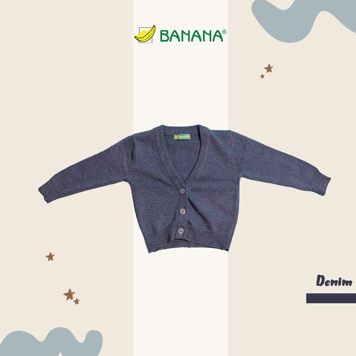 Gambar BANANA Sweater rajut Anak V-neck (UNISEX) - Biru, M dari BANANA Official Store undefined Tokopedia