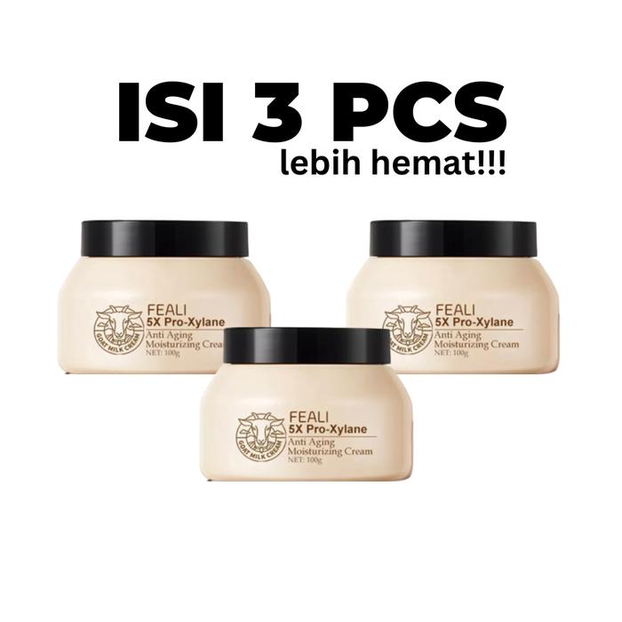 Gambar ISI 3  FEALI Moisturizer Cream and Goat Milk Anti-Aging Pelembab Wajah - 1 PCS FEALI dari SPICYSUGAR PRINTING undefined Tokopedia