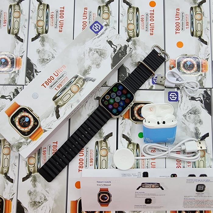 Gambar JAM TANGAN SMARTWATCH RUBBER T800 ULTRA FREE EARPHONES PRO4 42MM - WARNA 1 dari TokoZio13 undefined Tokopedia