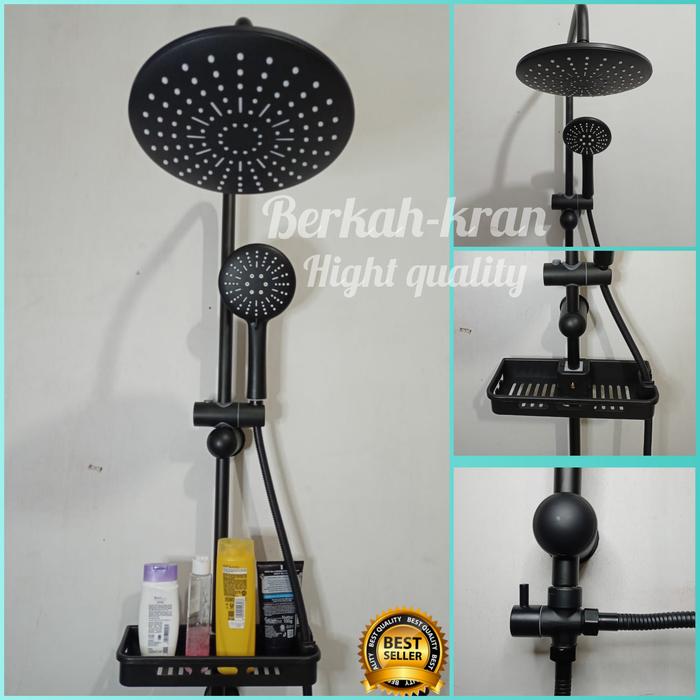 Gambar Tiang shower hitam /shower tiang coloum set / shower coloum dingin - SHOWER BULAT dari Berkah kran shop undefined Tokopedia