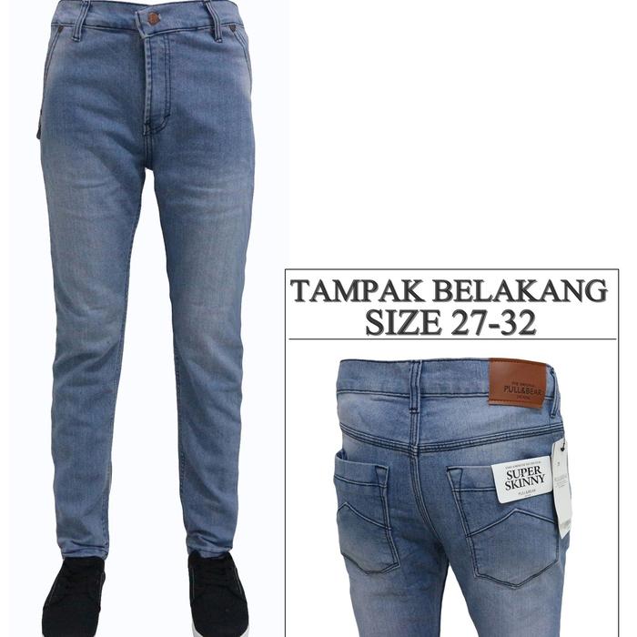 Gambar celana jeans pria slim fit stretch / model pensil bahan melar premium - Biru Muda, 27 dari MataWayang undefined Tokopedia