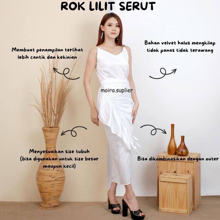Gambar ROK SERUT LILIT OUTFIT KONDANGAN - Putih dari moirasuplier undefined Tokopedia