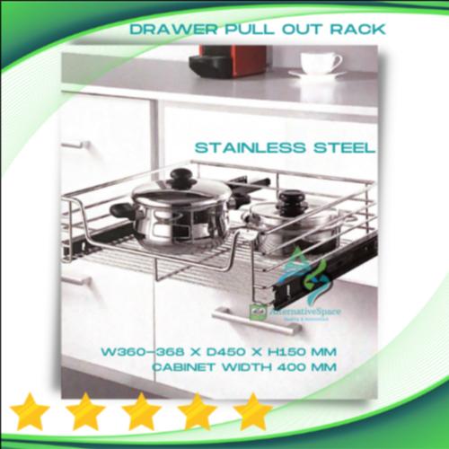 Gambar VITCO Drawer Pull Out 400 mm / Rak Panci Teko Tarik Dapur Bawah - Stainless Steel dari AlternativeSpace undefined Tokopedia