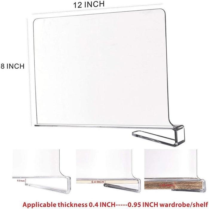 Gambar Sekat Rak Lemari Akrilik Sekat Lemari Pakaian Sekat Lemari Buku - 1pcs dari Penny-Y undefined Tokopedia