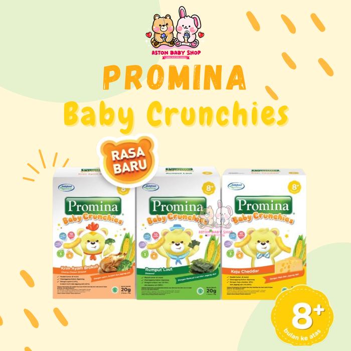 Gambar Promina Baby Crunchies Keju Cheddar 20 gr Snack Bayi 8 bulan ke atas - Rumput laut dari Aston baby shop undefined Tokopedia
