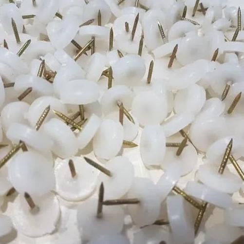 Gambar Paku kaki putih paku alas meja kursi lemari nylon warna putih - Tapak - Putih, 1 BKS / 100 PC dari hhs1344 undefined Tokopedia