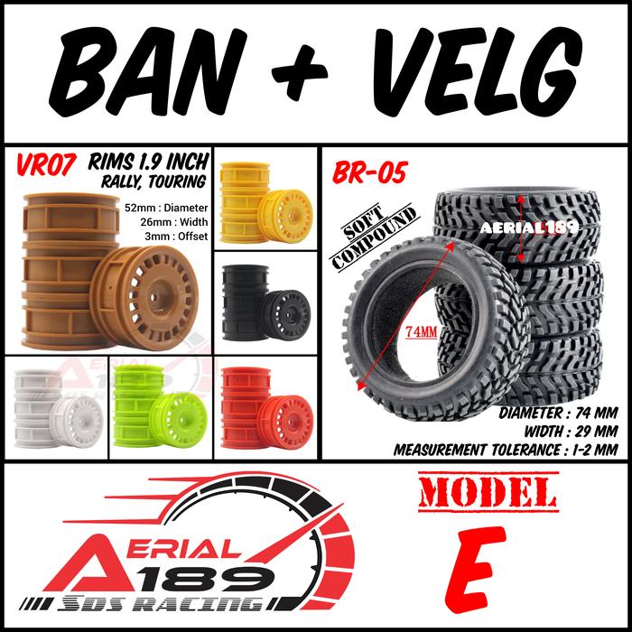 Jual 1pcs ban rally touring RC 1/12 1/10 1/14 XV TT02 wltoys LC PTG-2 ...