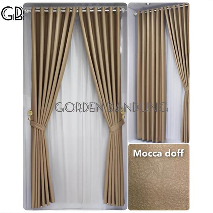 Gambar gorden jendela blackout polos smokring L140cm x T250cm - mocca, L140cm x T150cm dari Gorden Bandung Decor undefined Tokopedia