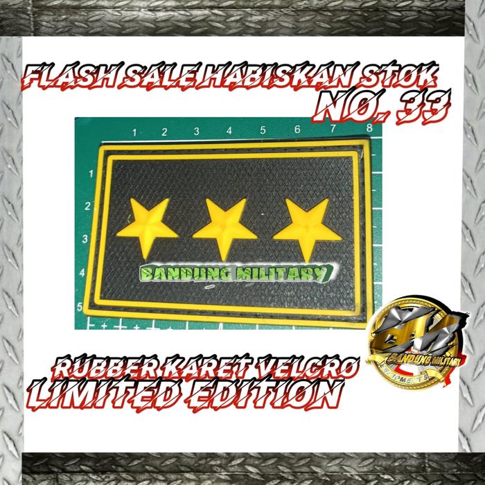 Gambar LOGO VELCRO KARET BORDIR CUSTOM PARTAI EMBLEM PATCH TEMPEL PDL PANGKAT - NO33 BINGTANG 3, REALPICT dari BANDUNG MILITARY (BM) undefined Tokopedia