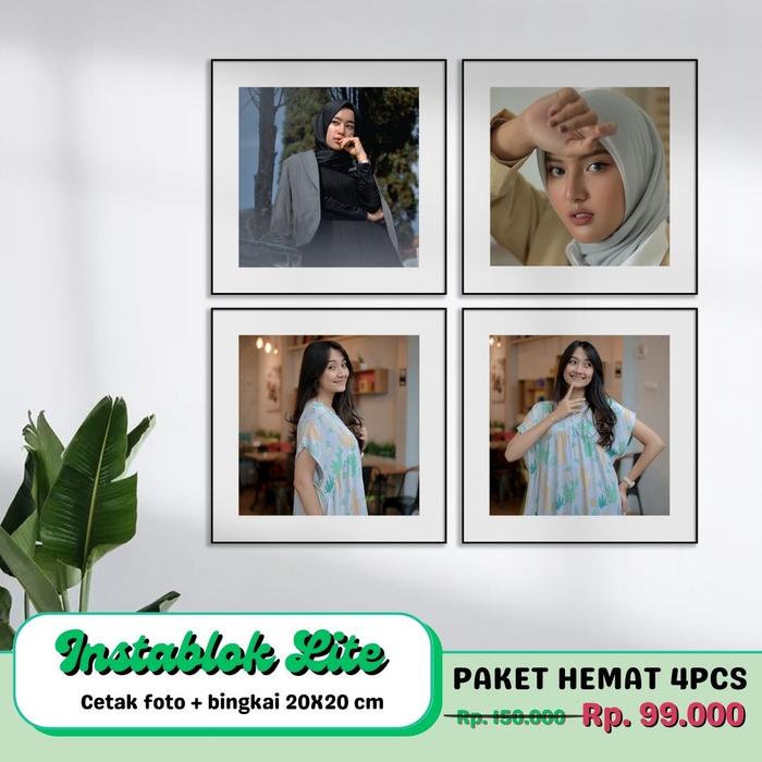 Gambar Foto dinding tempel aesthetic 20x20cm siap pajang - Putih, 4 pcs dari Cetakinc Photo undefined Tokopedia