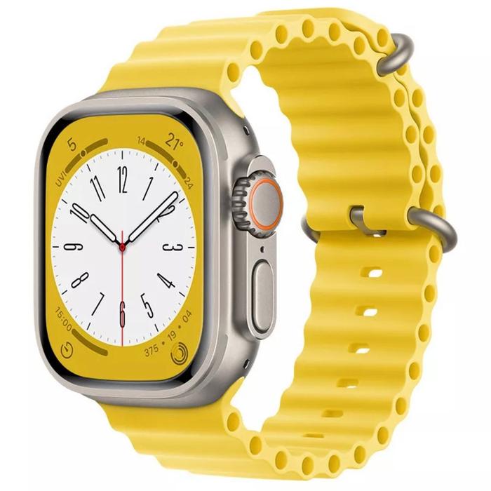 Gambar Strap Apple watch Ultra 49mm Sport smart watch rubber ocean strap - Kuning, 49mm dari Vodafonestore undefined Tokopedia