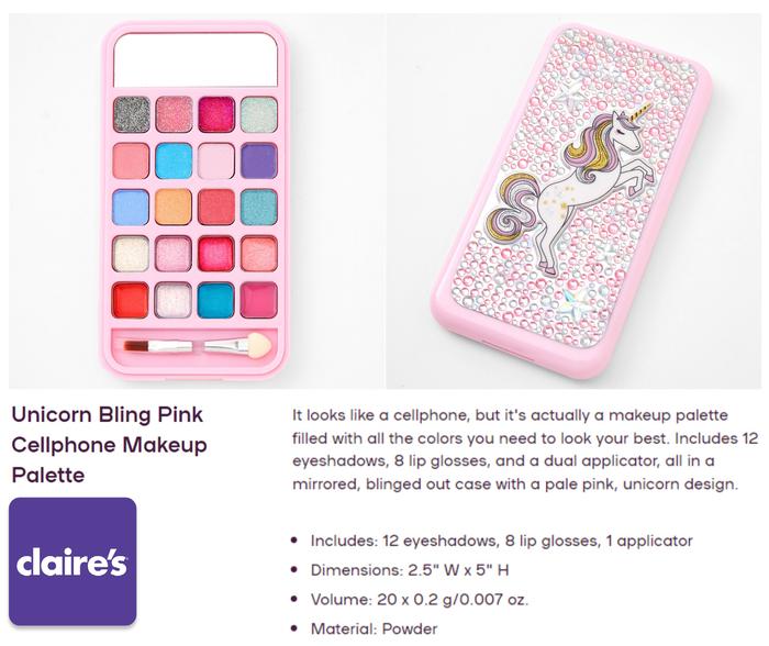 Gambar Claire's MakeUp Palette / Lip Gloss Set - Varieties - CELLPHO-UNICORN dari Murah Bagus Quality undefined Tokopedia